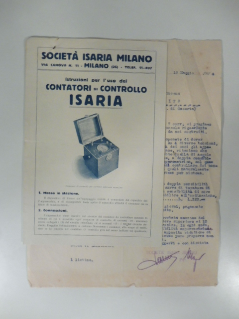 Istruzioni per l'uso dei contatori di controllo Isaria. Pieghevole pubblicitario